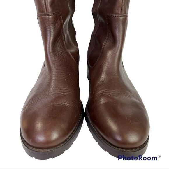 Donald Pliner Buriel 3 Brown Leather Riding Boots Size 10 - Picture 5 of 12